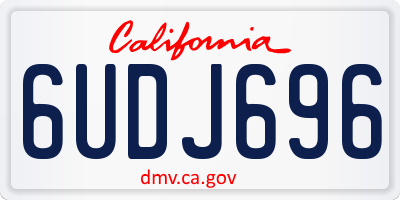 CA license plate 6UDJ696