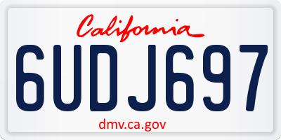 CA license plate 6UDJ697