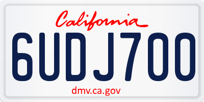 CA license plate 6UDJ700