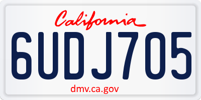 CA license plate 6UDJ705