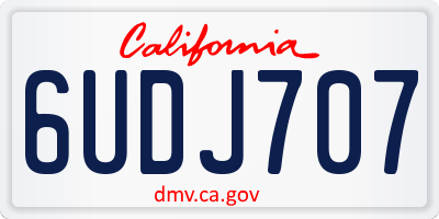 CA license plate 6UDJ707