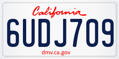 CA license plate 6UDJ709