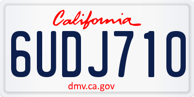 CA license plate 6UDJ710