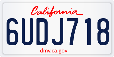 CA license plate 6UDJ718