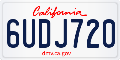 CA license plate 6UDJ720