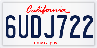 CA license plate 6UDJ722