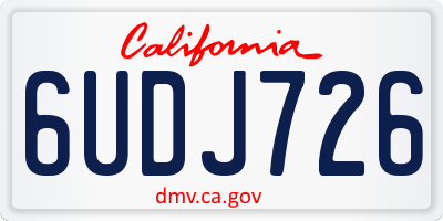 CA license plate 6UDJ726
