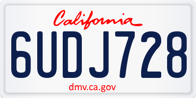 CA license plate 6UDJ728