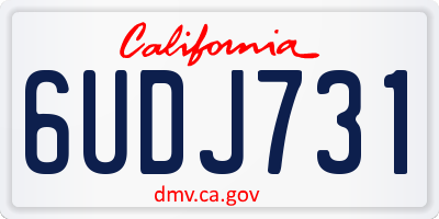 CA license plate 6UDJ731