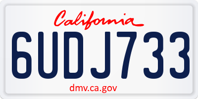 CA license plate 6UDJ733