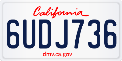 CA license plate 6UDJ736