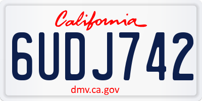 CA license plate 6UDJ742