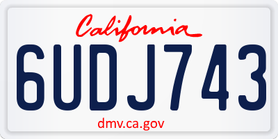 CA license plate 6UDJ743