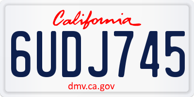 CA license plate 6UDJ745