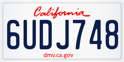 CA license plate 6UDJ748