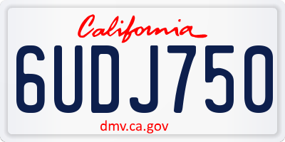 CA license plate 6UDJ750