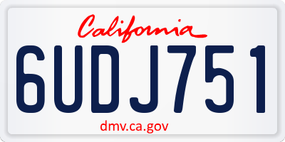 CA license plate 6UDJ751