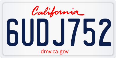CA license plate 6UDJ752