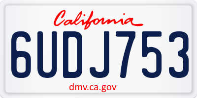CA license plate 6UDJ753