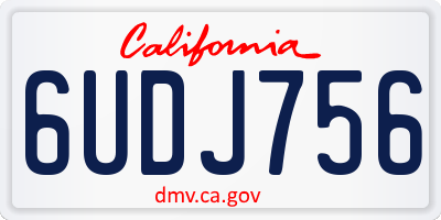 CA license plate 6UDJ756