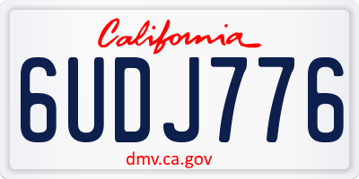 CA license plate 6UDJ776