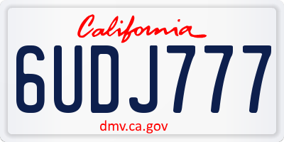 CA license plate 6UDJ777