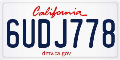 CA license plate 6UDJ778