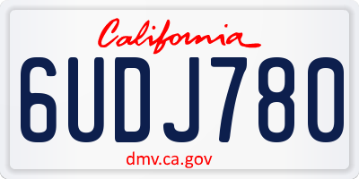 CA license plate 6UDJ780