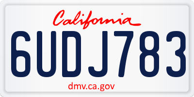 CA license plate 6UDJ783