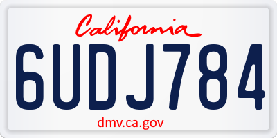 CA license plate 6UDJ784
