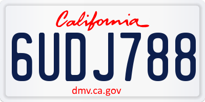 CA license plate 6UDJ788