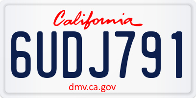 CA license plate 6UDJ791