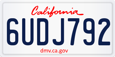 CA license plate 6UDJ792