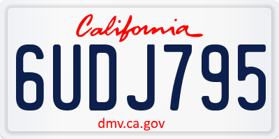 CA license plate 6UDJ795