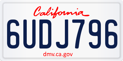 CA license plate 6UDJ796