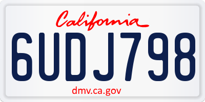 CA license plate 6UDJ798