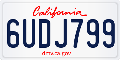 CA license plate 6UDJ799