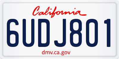 CA license plate 6UDJ801
