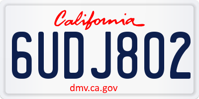 CA license plate 6UDJ802