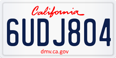 CA license plate 6UDJ804