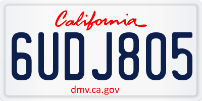 CA license plate 6UDJ805