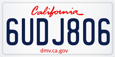 CA license plate 6UDJ806