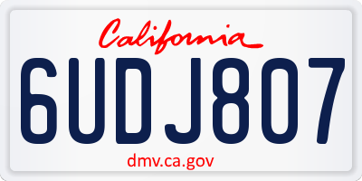 CA license plate 6UDJ807