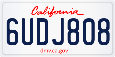 CA license plate 6UDJ808