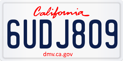 CA license plate 6UDJ809
