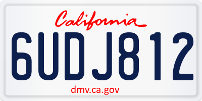 CA license plate 6UDJ812
