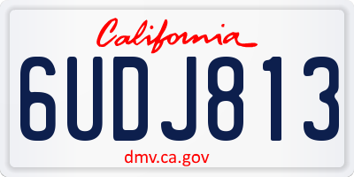 CA license plate 6UDJ813