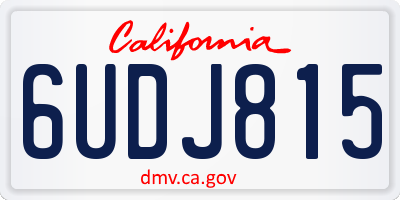 CA license plate 6UDJ815