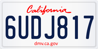 CA license plate 6UDJ817