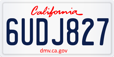 CA license plate 6UDJ827